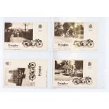 Early 1920s Douglas Motorcycle Postcards unused displaying their motorcycles to the front, appear in