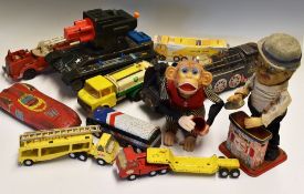 Mixed Quantity of Assorted Toys including Japanese Modern Toys tinplate tank, clockwork fire