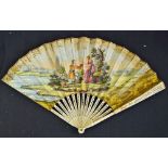 A Most Beautiful Double Sided Folding Fan 1840-50s - double sided folding fan with pierced bone