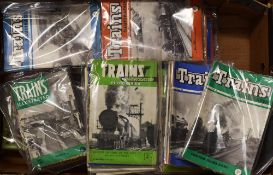 Selection of Trains Illustrated Magazines dating from late 1940's to 1950's. (qty) Box