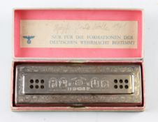 M. Hohner Mouth Organ belonging to Fritz Nolte who attended 'Panzertruppenschule' [Armoured Troops