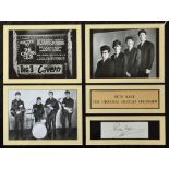 Autographs - The Beatles - Pete Best Autograph displayed with a montage of 'The Silver Beatles'