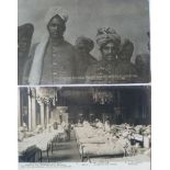 Sikh Soldiers at Brighton - 2x vintage Photographic Postcards of wounded Indians soldiers who were