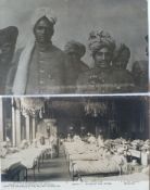 Sikh Soldiers at Brighton - 2x vintage Photographic Postcards of wounded Indians soldiers who were