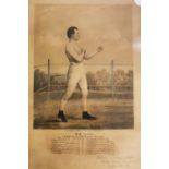 Pugilism - Joe Goss 'Champion of the Middleweights' Signed Lithograph - depicts a fighting stance