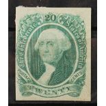 Confederate States 1864. Unused 20 cents Postage Stamp with portrait of George Washington.