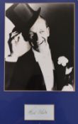 Autograph - Fred Astaire Signed Display with signature below a black and white print, mounted and