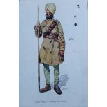 WWI Sikh Soldier Postcard - A French postcard depicting a Sikh Soldiers titled Soldat Hindou, c.1916