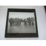 WWI Glass Slide Indian Army Taking Guns Across River In Cart - A rare Glass Slide of the Indian Army
