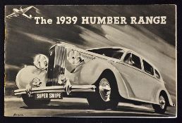 The 1939 Humber Range Brochure - An impressive 16 page sales catalogue illustrating and detailing
