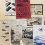 Mixed Selection of Automobile Catalogue, Brochures and Adverts includes some reproduction,