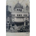 Akal Takht Amritsar Postcard - Indian postcard titled Sri Akal Takhat Amritsar, showing the Sikh