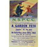 Brighton N.S.P.C.C. Poster 1952 - For a Garden Fete to be held at "Casilla" 32 The Cliff, Roedean,