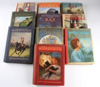 10x Ward Lock & Co Children Hardback books mostly Wonder Book of series including RAF, Railways,