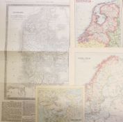 Maps - Norway, Sweden, Holland, Denmark, Jutland a mixed selection in varying sizes, condition F/