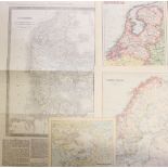 Maps - Norway, Sweden, Holland, Denmark, Jutland a mixed selection in varying sizes, condition F/