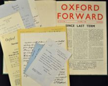 Oxford Forward 1938 April-June Bound - together with various letters relating to Oxford University