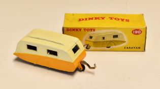 Dinky Toys Diecast 190 Caravan in orange and cream, with original box.