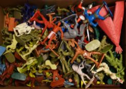 Mixed Quantity of Plastic Figures including military soldiers, cowboy and Indians and others