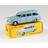 French Dinky Toys 24F Familiale 403 Peugeot car in blue with original box.