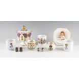 Selection of Royal Family Items Coalport limited edition lidded bowl 'To Commemorate the Silver