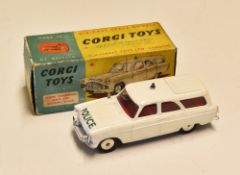 Corgi Toys Diecast 419 Ford Zephyr Motorway Patrol in white, with original box.