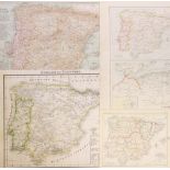 Map Selection to include Italy, Corsica, Sicily, Spain & Portugal - various sizes, condition mixed