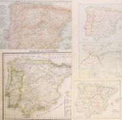 Map Selection to include Italy, Corsica, Sicily, Spain & Portugal - various sizes, condition mixed