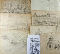 Large archive of drawings, sketch pads and newspaper cuttings from the work of A. E Beard