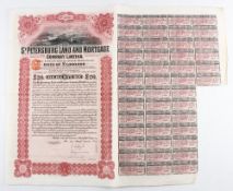 The St Petersburg Land And Mortgage Company Limited - 5% Loan - Bearer Debenture Bond for £20. 1912.