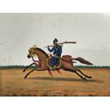 Company School Watercolour Of An Indian Sikh Akali Horseman, c.1830 - A finely executed hand painted