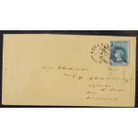 South Australia 1860 QV 6d Roulette Blue Postage Stamp On Envelope - from Adelaide to St Kilda