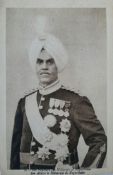 Maharaja of Kapurthala Postcard, 1927 - An early Indian half portrait postcard of HH Maharajah