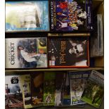 Box of Assorted DVD's including Railways, The Ashes, Billy Joel, Live Aid and others. (qty) Box