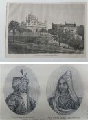 Samadhi of Maharajah Ranjit Singh Engraving - A French engraving of the Tomb of Ranjit Singh at