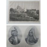 Samadhi of Maharajah Ranjit Singh Engraving - A French engraving of the Tomb of Ranjit Singh at
