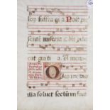 Late 15th Century Antiphonal - a large Spain, mss leaf. vellum leaf, text in black and red, large