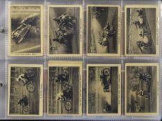 Album of Speedway related Cigarette and Trade Cards including Thrills of the Dirt Track, Pattreiouex