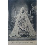 Maharaja Narendra Singh of Patiala Postcard - A fine rare early Indian portrait postcard of HH