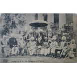 Punjab Maharajas at Patiala Postcard - A rare Indian postcard titled 'Durbar of H.H. The Maharajah