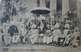 Punjab Maharajas at Patiala Postcard - A rare Indian postcard titled 'Durbar of H.H. The Maharajah