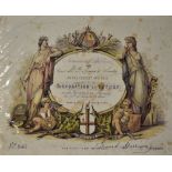 Concert In The Guildhall, London - Ornate Souvenir Invitation Ticket 1862 - Fine multicoloured