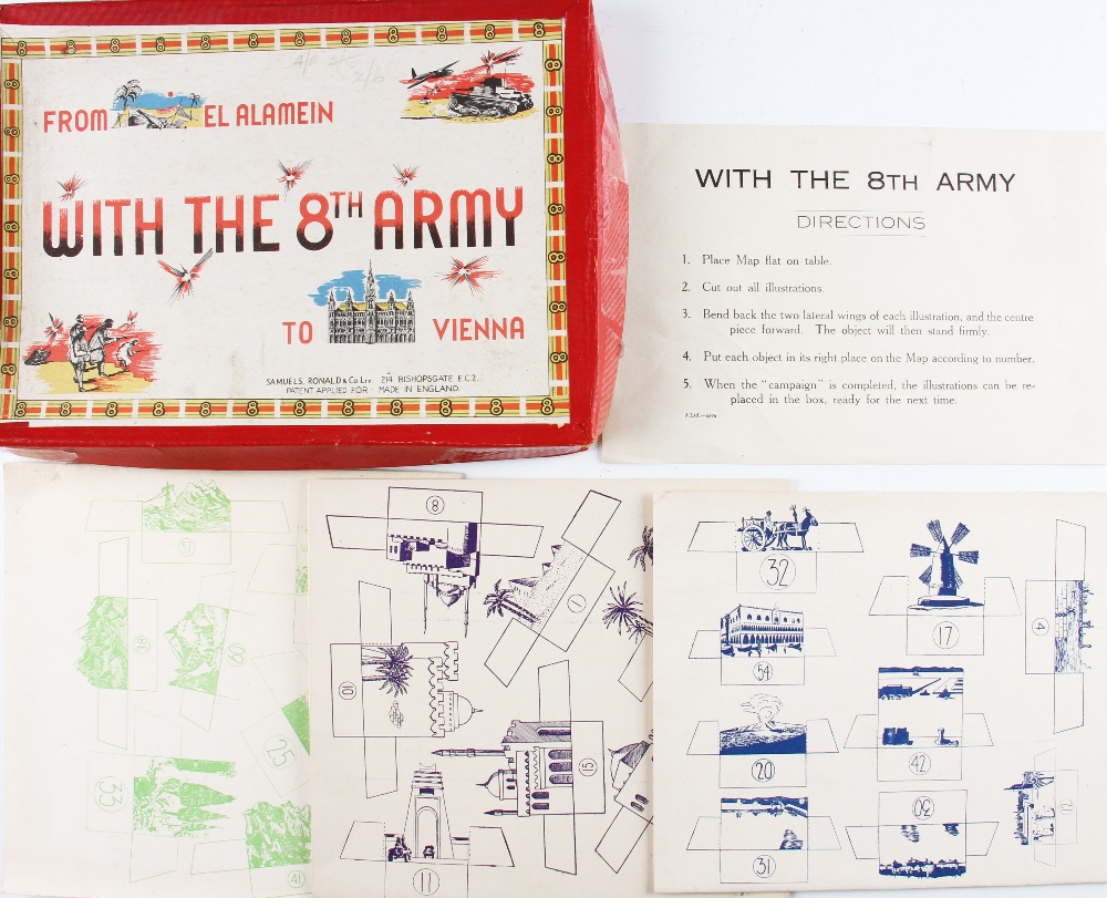 From El Alamein With The 8th Army To Vienna Board Game - by Samuels, Ronald & Co - placing Map