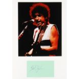 Autograph - Bob Dylan - Signed Display with signed page with print above, mounted measures 30x39cm