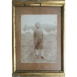 WWI Sikh Officer Framed Photograph - A mounted and framed in glass vintage military photograph of