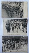 WWI Sikhs Marching in France - 3x First World War picture postcards - showing Sikh troops marching