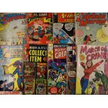 Mixed Comic Book Selection includes Marvel such as Captain Marvel 94, Marvel Collectors' Item 5 Oct,