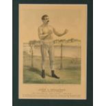 Pugilism - John L. Sullivan 'Champion Pugilist of The World' Lithograph 1890 - New York