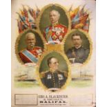 Boer War Impressive Poster Size Patriotic Calendar - Halifax 1899 - With multicoloured Portraits