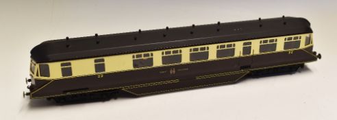 O Gauge Great Western Railcar in chocolate and cream livery, white metal construction with